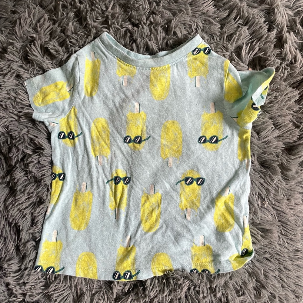 Kids Popsicle Print T-Shirt - Yellow & Blue